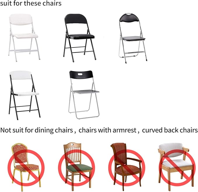 Peomeise Stretch Spandex Folding Chair Cover for Wedding Party Dining Banquet Event (Navy,6pcs)