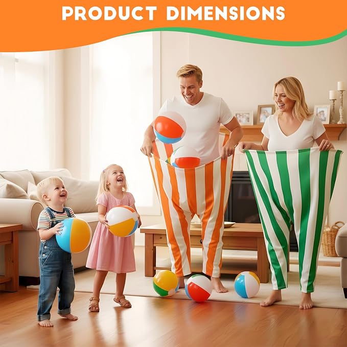 Granny Pants Outdoor Game,Giant Oversized Granny Funny Pants Set with Bouncy Balls & Pump for Family Reunion Party Field Game