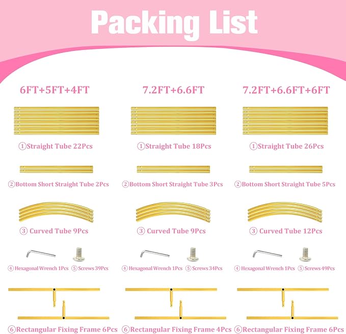 Bazen Wedding Arch Backdrop Stand 6FT, 5FT, 4FT Set of 3 Metal Arch Backdrop Stand for Birthday Party Wedding Ceremony Bridal Baby Shower Banquet Party Event Decor