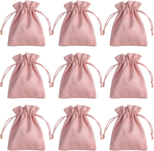 30 Pcs Pink Velvet Drawstring Bags Jewelry Pouches Jewelry Gift Bags Pouches Wedding Favors,3.5x4.7 inch