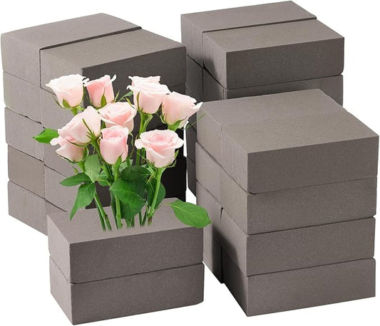 30 Pack Floral Foam Blocks for Fresh and Artificial Flowers – Grey Wet Foam for Flower Arrangements, Florist Foam for Centerpieces, Bouquets, Crafts, DIY Cutting (Grey)