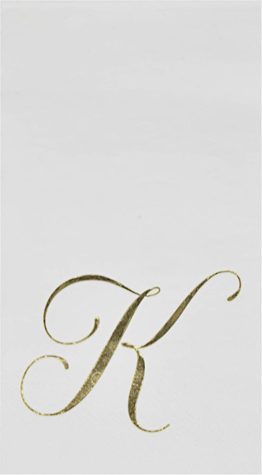 K Monogram Guest Napkins 100 Pack Initial Letter Personalized Napkins Paper Disposable Bathroom Towels Wedding Party Table Decor Supplies