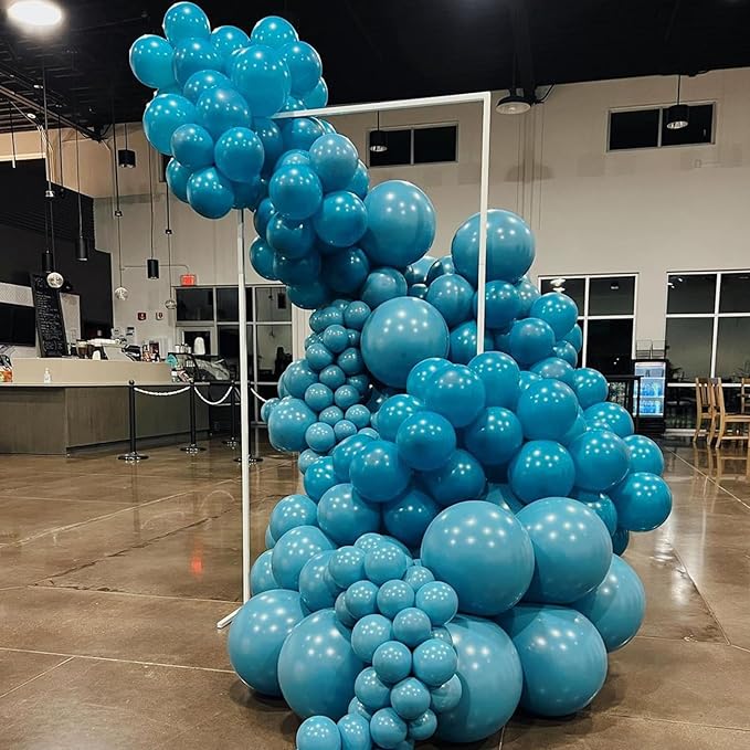 Peacock Blue Balloons, 113Pcs Turquoise Balloon Arch Kit - Different Sizes 5 10 12 18 Inch Matte Dark Teal Dusty Blue Latex Helium Balloons for Birthday, Wedding, Baby Shower Parties