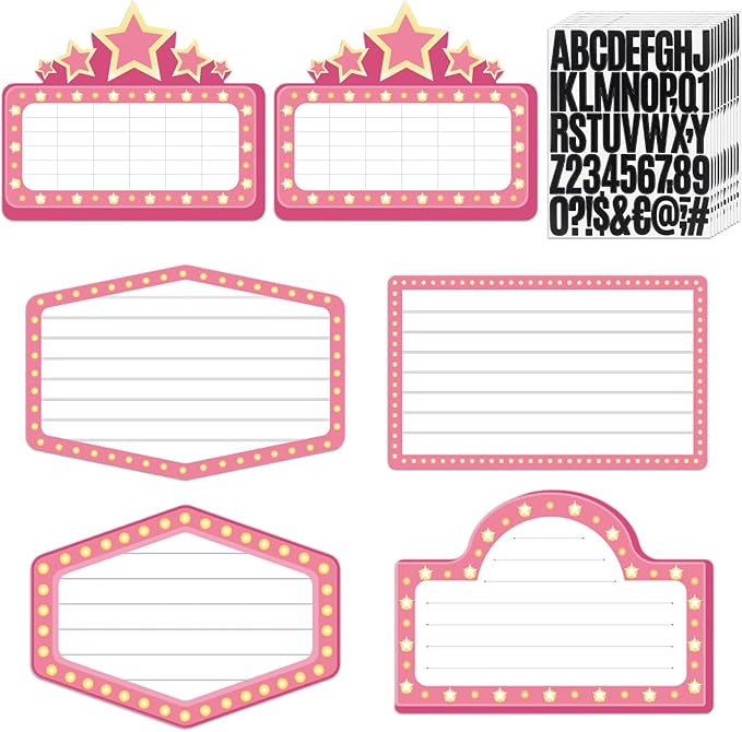 Feifeiya 6 Pack Wedding Bottle Service Sign with Letters Sticker Entrance Props Bridal Party Nightclub Bottle Service Sign with Letters for Nightclub Clubs Weddings Parties (Classic,Pink)
