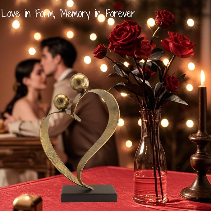 Bronze Metal Rose for Girlfriend Wife Women in Her Birthday Wedding Valentine's Day