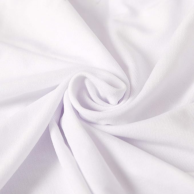 Peomeise 12pcs Stretch Spandex Chair Cover for Wedding Party Dining Banquet Event (White, 12)