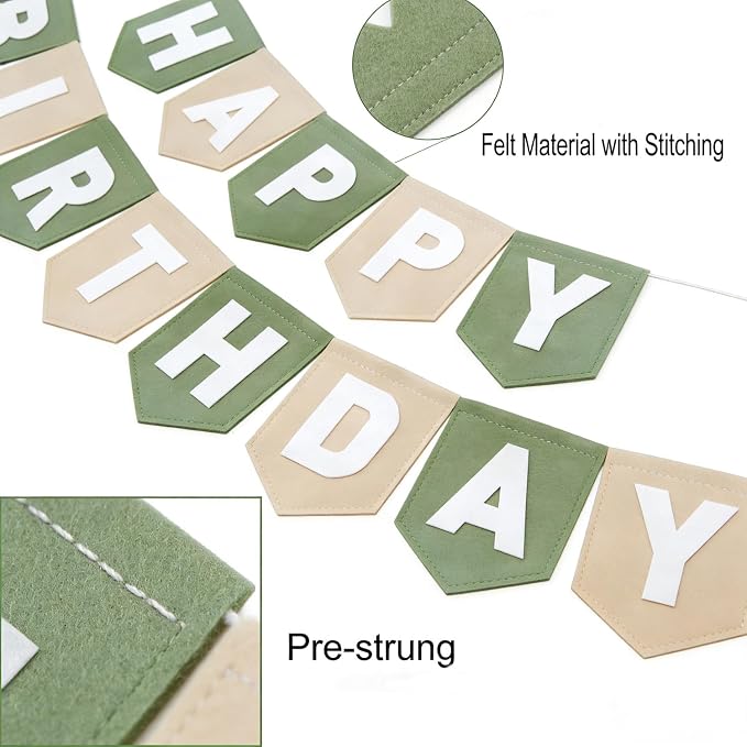 Sage Green 1st Birthday High Chair Decorations- First Birthday Banner Wild One Highchair banner 1st birthday boy with Tassels, Crown & One Cake Topper, Boho 1st Birthday Party Supplies photo props