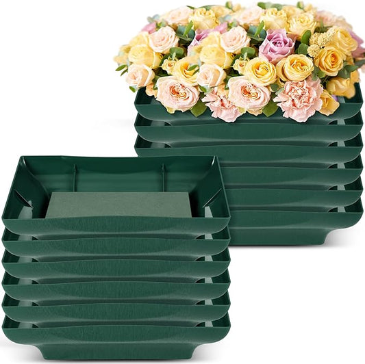 Sabary 12 Pack Large Size 8.5 x 6.7 Inch Floral Foam Bowl Floral Arrangements Supplies Foam in Bowls Flower Bowl with Blocks Kits for Table Party Wedding Festival Flower Holiday Decorating