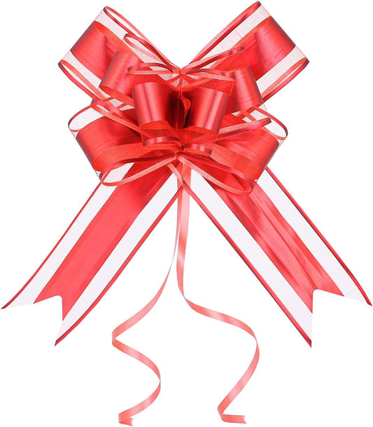 WEWILUCK Gift Bows for Presents, 15PCS Red Bows for Gift Wrapping, 6 Inch Gift Bows with Ribbon for Christmas, Hanukkah, Birthday, Any Occasion