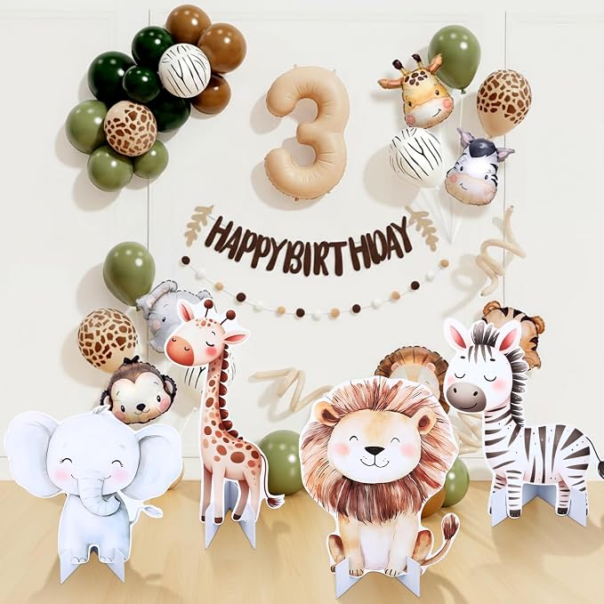 Gemscream 4 Pcs Large Jungle Vbs Animals Decorations 23.6 Inch Safari Birthday Decorations Jungle Animals Cutouts Backdrop Booth Props Party Supplies for Vbs Wildlife Theme Birthday Party Decor
