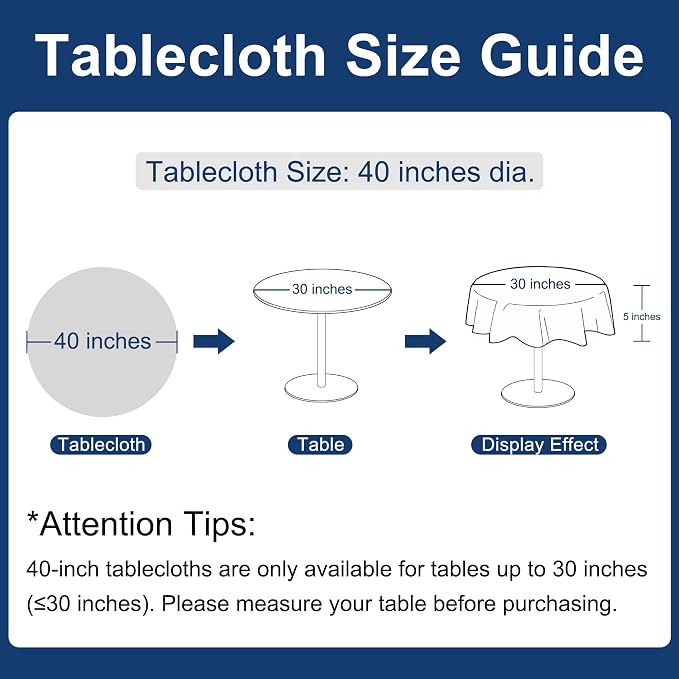 Hiasan Round Linen Tablecloth 40 Inch - Wrinkle and Stain Resistant Washable Polyester Fabric Table Cloth for Dining Room Kitchen Party, Stone