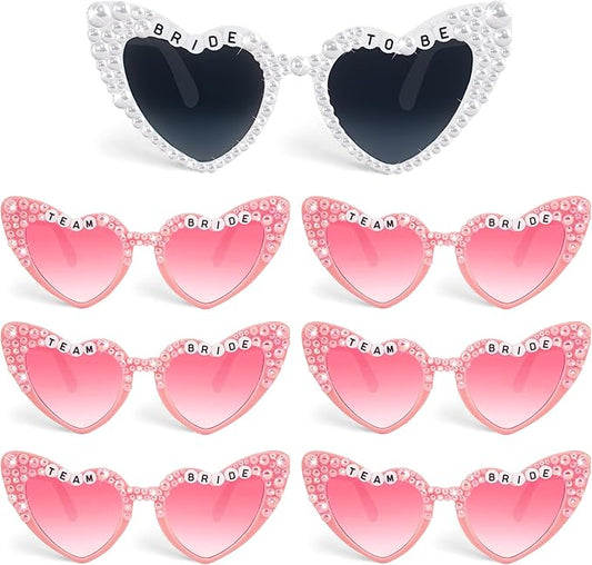7PCS Bachelorette Sunglasses for Bride to Be, Bride Glasses for Bridal Shower, Bride to Be Gift, Bachelorette Accessories