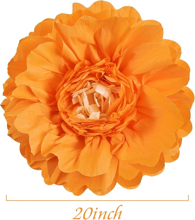 SUNBEAUTY Giant Colorful Paper Flowers Party Decorations 20" Large Fiesta Bulletin Board Tissue Pom poms Room Wall Decor for Birthday Wedding Bridal Babyshower Backdrop Hanging Tea Party Supplies