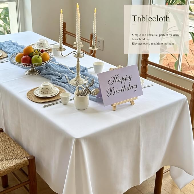WIGENIUS 10 Pack Ivory Table Cloth Rectangle Tablecloths 60X102 Inch,Polyester Table Cloth for 6 Foot Rectangle Tables,Wrinkle Resistant Washable Fabric Table Covers for Party,Wedding Banquet