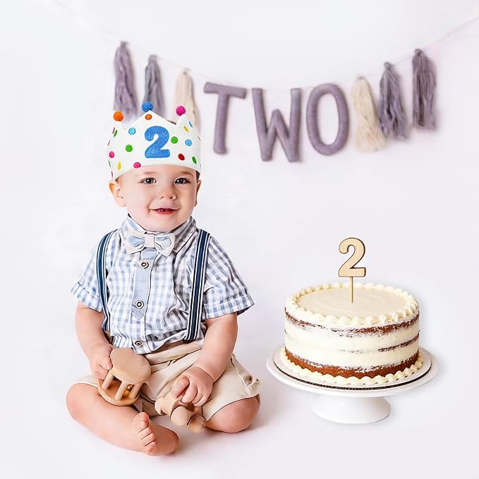 Personalized Hand Embroidered Birthday Hats Unique Happy Birthday Crowns Cute Party Hat for Boy Girl Fit All Ages