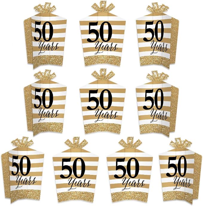 Big Dot of Happiness We Still Do - 50th Wedding Anniversary - Table Decorations - Anniversary Party Fold and Flare Centerpieces - 10 Count