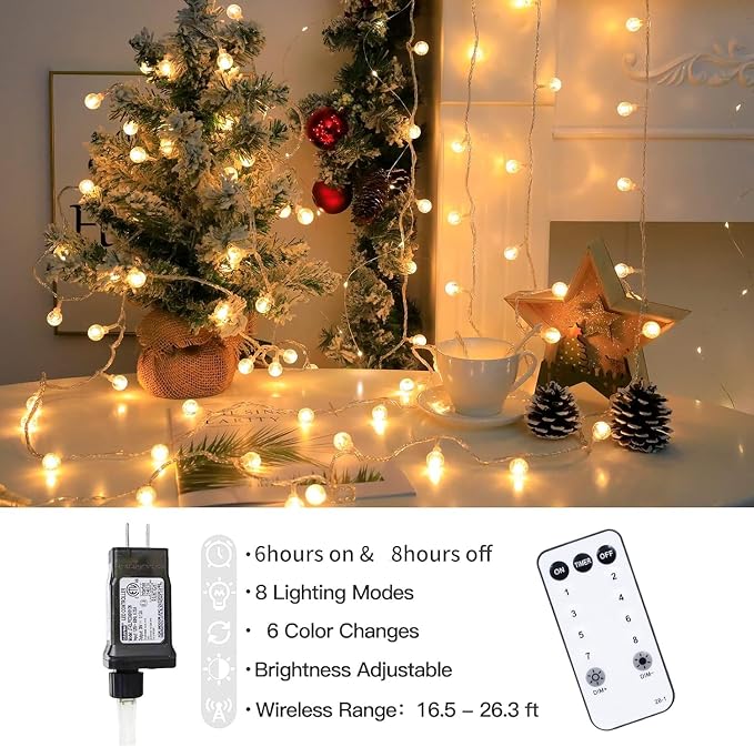 Globe String Lights (Warm White, 65ft)