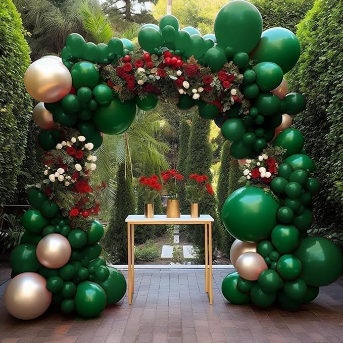 Dark Emerald Green Balloons Different Sizes Latex Double Stuffed Forest Hunter Green Balloon Arch Garland Kit for Birthday Baby Shower Graduation Wedding Bridal Shower Safari Graduation Party Decor