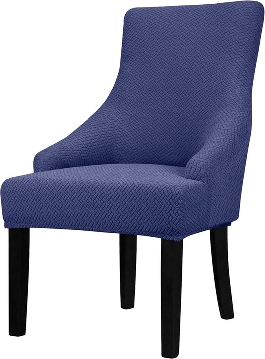 Lellen Stretch Wingback Chair Cover Slipcover - Reusable Wingback Side Chair Slipcover,Dining Chair Covers,Arm Protector Seat Cover for Dining Room Banquet Home Decor（Navy, 1PC