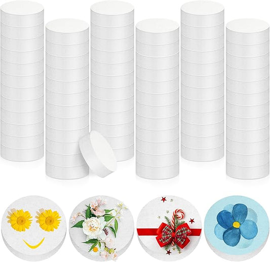 Henoyso 72 Pcs 3 Inch Foam Circles for Crafts 1 Inch Thick Round Polystyrene Discs White Foam Cylinders Blocks for Crafts Modeling DIY Projects Cakes Sculpture Arts Floral Making Supplies