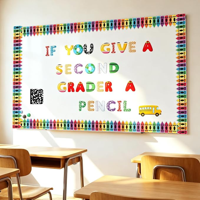 Kosiz Back to School Bulletin Board Decoration Set 118 ft Scalloped Bulletin Board Borders Classroom Poster Border Trim with 257 Pcs Letter Number Symbol Cutout for School Decor