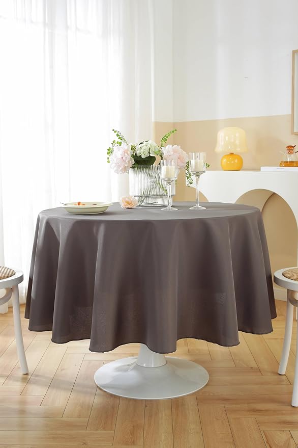 5 Pack Round Tablecloth 70 Inch Charcoal Tablecloth, Polyester Fabric Washable Table Cloth for Home, Party, Wedding or Restaurant Use.