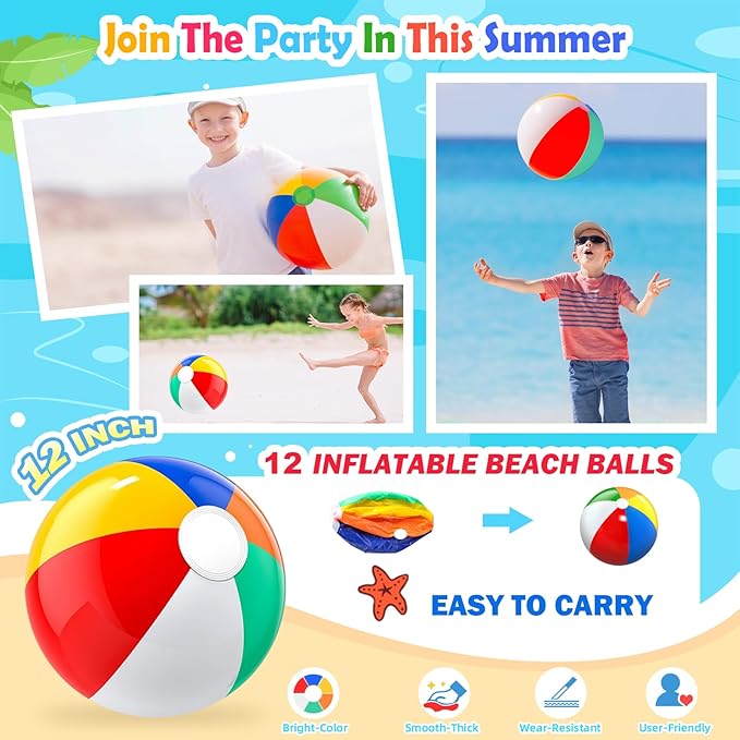 INNOCHEER Pool Party Favors Beach Party Favors for Kids 3-4-5-8-12, 120 PCS Goodie Bags Stuffers for Kids Summer Toys, Beach Balls, Crayons, Coloring Books Beach Pool Toys for Kids Ages 4-8-12
