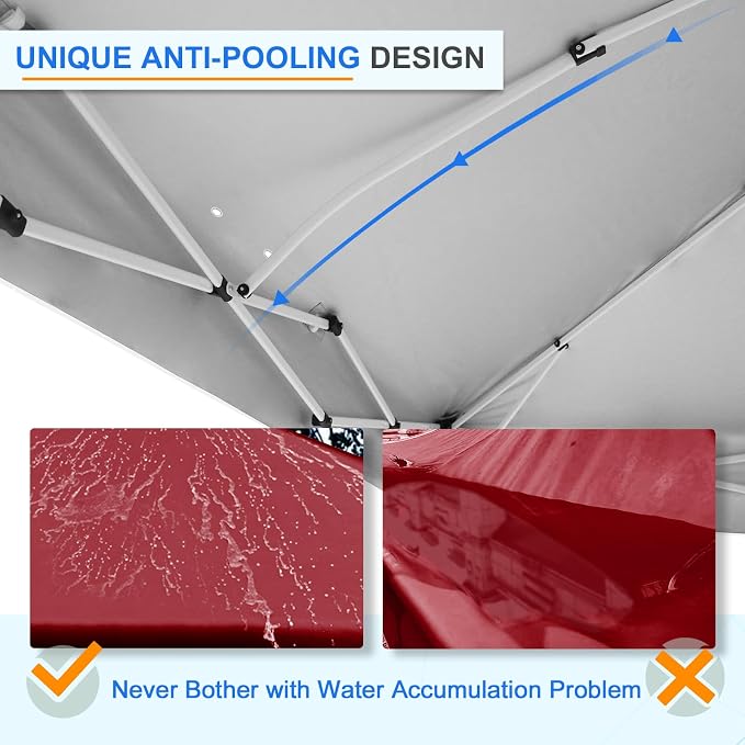 EAGLE PEAK Commercial Canopy 12x12 Pop Up Canopy Tent with 1 Sidewall, Easy Setup Heavy Duty Instant Event Shelter for Vendors & Markets, Outdoor Sun Shade, Burgundy