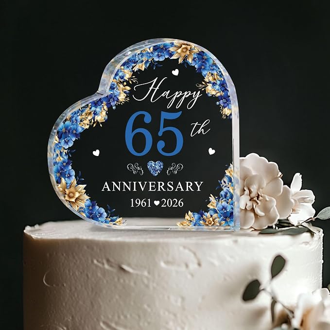65th Wedding Anniversary Acrylic Cake Topper, 65 th Anniversary Decorations, 65 Wedding Topper, 65 Years Of Married Gifts (65th Anniversary 2026)