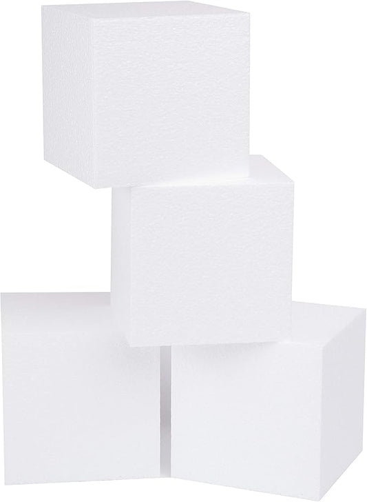 Silverlake 5x5x5 Craft Foam Cubes for Styrofoam Block Projects (4-Pack)