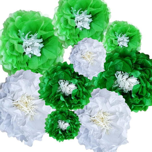 Green Paper Flowers Decoration for Boho Wedding, Birthdays, Bridal or Baby Showers,Engagement, Greenery Party Decor