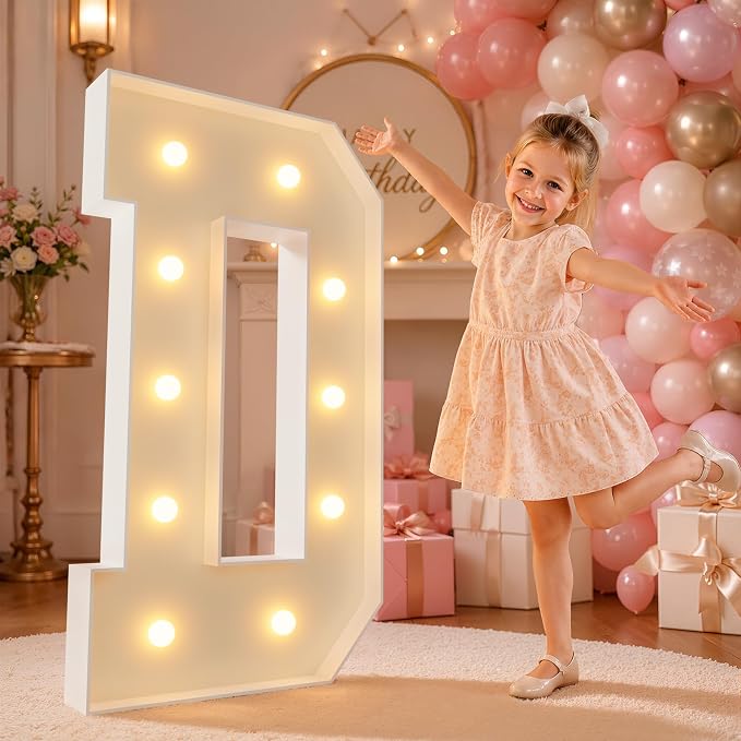 imprsv 4FT Marquee Light Up Letters for Birthday Party Decorations Large Marquee Letters for Wedding Event Bridal Shower Engagement Anniversarty Party Decor,Letter D