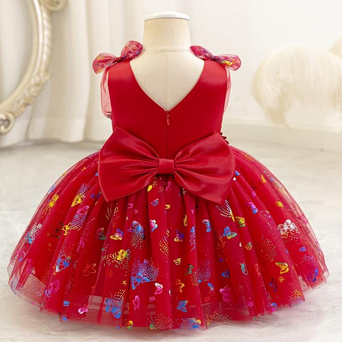 Baby Girls Butterfly Birthday Dress Baby Girl 3D Butterfly Princess Dress Photography Wedding Cake Crush