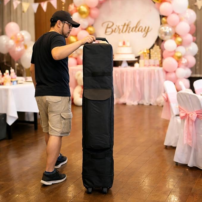 Abbylike 62 x 9 Inch Balloon Arch Frame Storage Bag with Wheels Balloon Kit Travel Bag for Transport and Storage Wedding Arch Stand Backdrop Frame Organizer for Ceremony Bridal Shower Birthday Decor