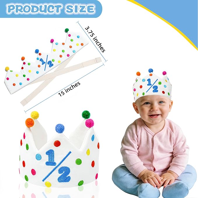 Personalized Hand Embroidered Birthday Hats Unique Happy Birthday Crowns Cute Party Hat for Boy Girl Fit All Ages