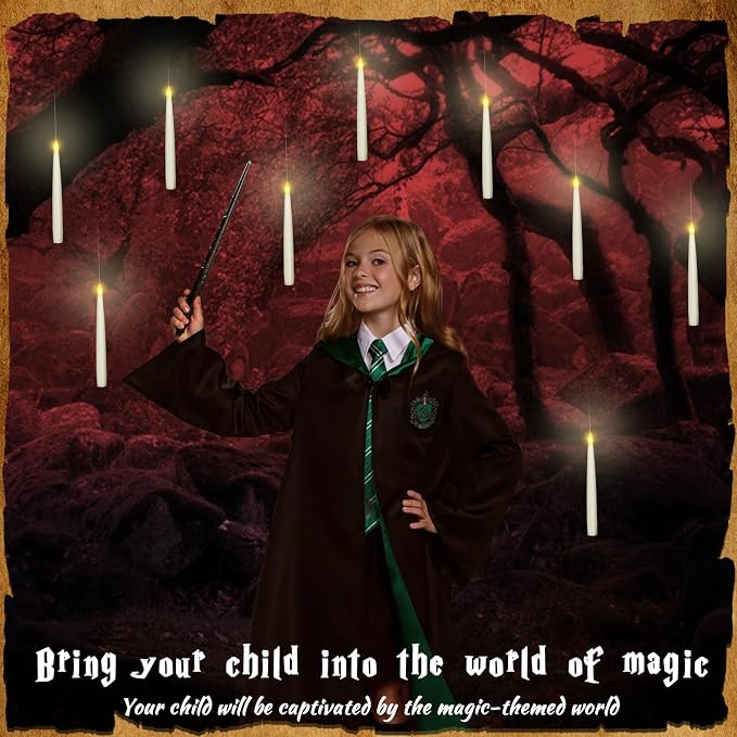 Boribim 20PCS Floating Candles with Wand, Magic Hanging Candles, Flickering Warm Light LED Taper Flameless Candles with Wand Remote, Battery Operated Window Candle for Halloween Decorations Best Gift