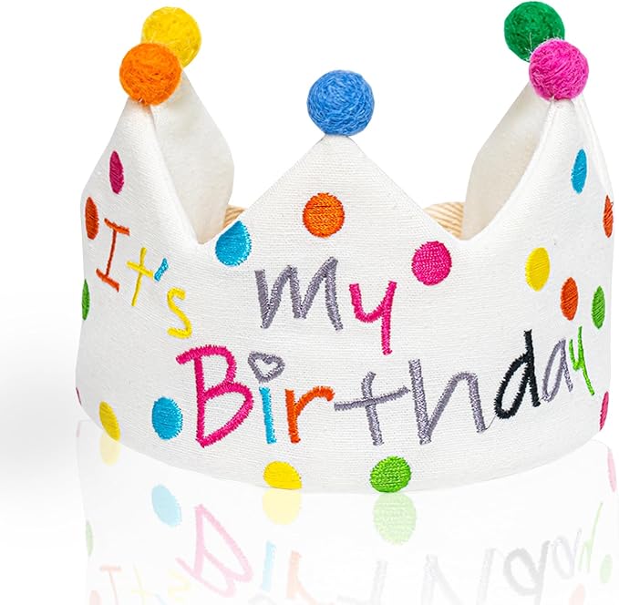Personalized Hand Embroidered Birthday Hats Unique Happy Birthday Crowns Cute Party Hat for Boy Girl Fit All Ages