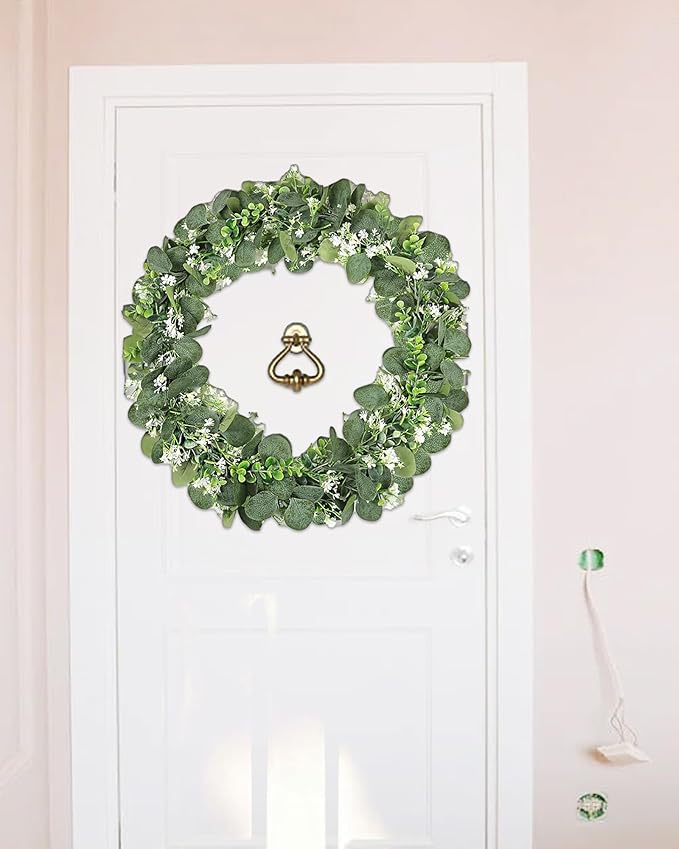 Eucalyptus Garland 6FT Artificial Ivy Greenery Fake Silver Dollar Eucalyptus Leaves Vines Table Decor Green Vine Spring Artificial Vines for Home Mantle Party Decor Indoor/Outdoor (2)