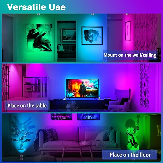 URTOM 4 Pack 6W RGBW Uplighting Indoor Color Changing Up Lights Indoor with Remote Dimmable LED Christmas Spot Lights for Home Aluminum Accent Lighting for Party Plant Decor with 5.9 FT Plug Cord