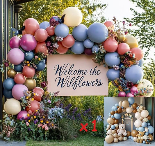 Pastel and Blue Brown Nude Balloon Garland Double Stuffed Dusty Blue Coffee Pastel Balloon Kit for Teddy Bear Baby Shower Boy Birthday Gender Reveal Boho Theme Party Decoration