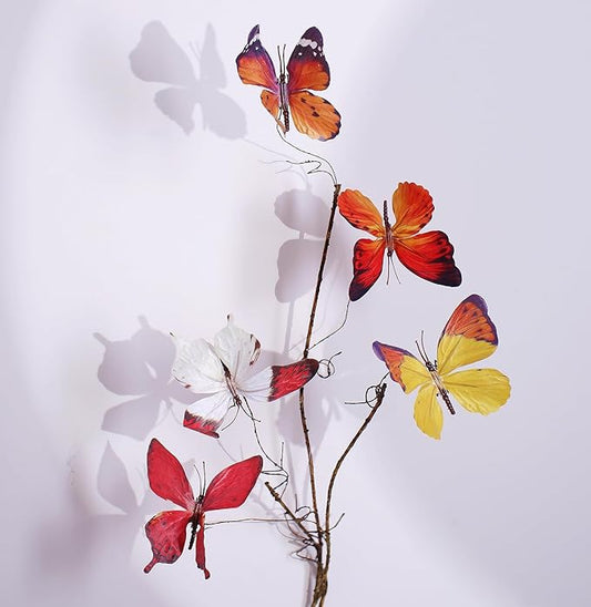 Artificial Butterfly, Silk Butterflys, Butterflies for Crafts for Floral Arrangements, 3D Butterfly Stakes Decor, Patio Plant Pot, Flower Bed Home Decor