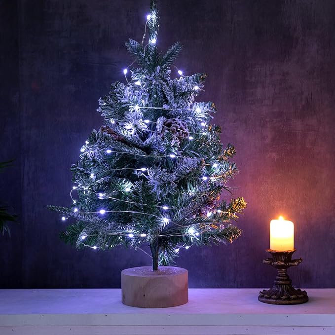 2 Pack 200 LED Fairy Lights Plug in 66Ft Cool White Silver Wire Twinkle Lights LED String Lights with Remote for Christmas Tree Bedroom Living Room Wall Patio Party Decoration