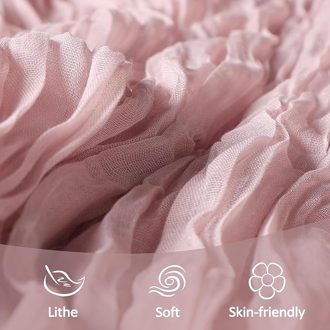 6 Pack Dusty Pink Table Runner Cheesecloth 10Ft Spring Gauze Cheese Cloth Table Runner 35x120 Inch Boho Sheer Rustic Fabric for Holiday Party Decor Baby Shower Wedding Decoration