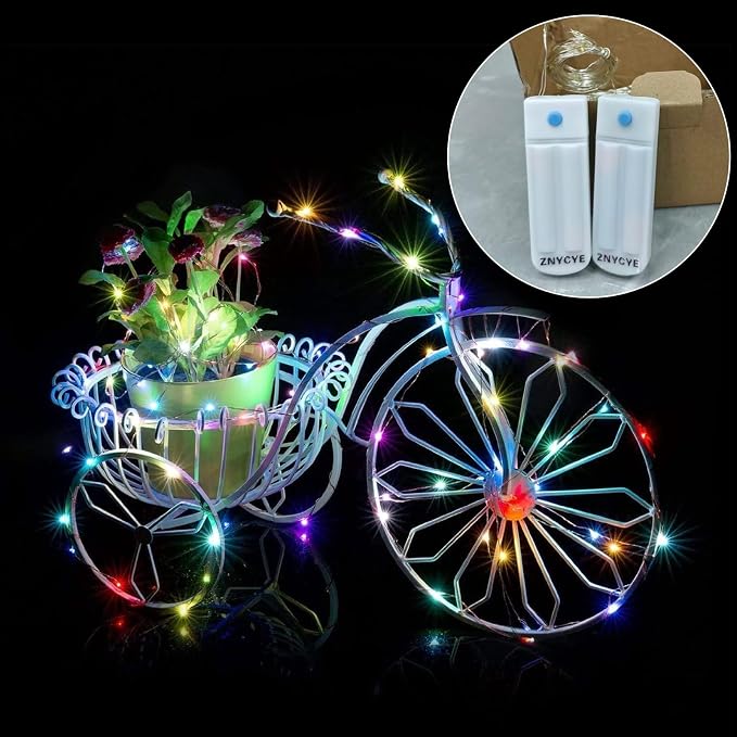 10 Pack 10 ft 30 LED Mason Jar String Lights 8 Modes with Timer Waterproof Fairy Lights Upgraded Battery（Included Operated for DIY Wedding Party Mason Jar Christmas Decorations (Multi-Color)
