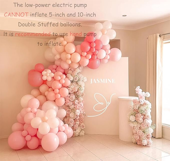 Pink and White Balloons Garland Arch Kit - Double Stuffed Matte Light Pink Blush Pink Cream Peach Latex Balloon Different Sizes 18 12 10 5In Dusty Rose Ballon for Baby Shower Party Decorations