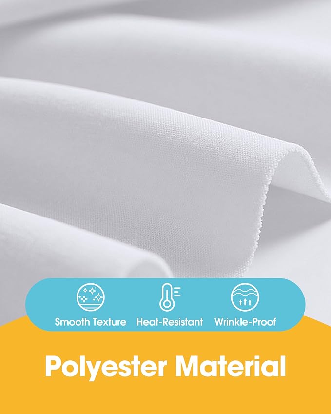 Niuara White Round Table Cloth - 6 Pack, 90" Washable Polyester Tablecloth for Round Tables, Wrinkle-Resistant Table Cover for Weddings & Parties