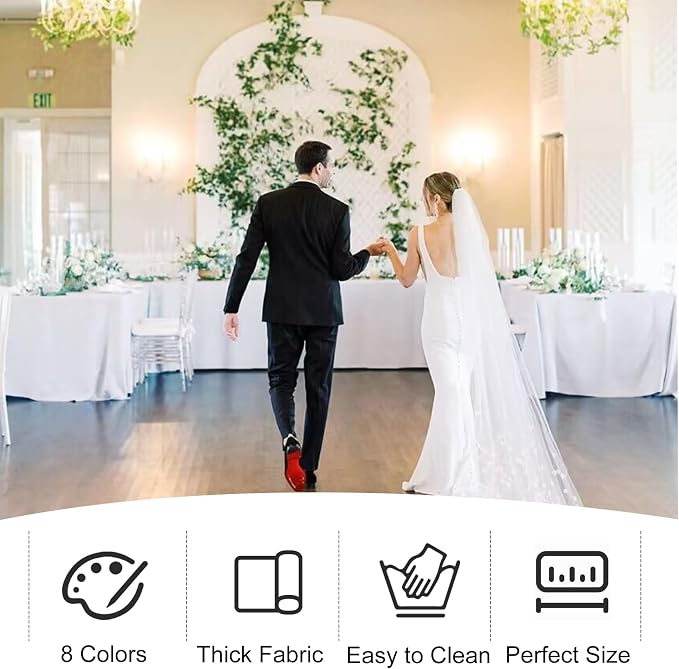 4 Pack Rectangle Tablecloth for 6 Foot Tables Washable Polyester Table Cover for Wedding Dining Table Parties Banquet（70x120 White）
