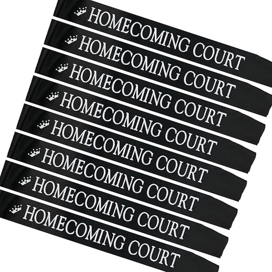 Homecoming Court Sashes Black, Homecoming Sashes for High School Dance Party Costume Event Graduation Party Cosplay Pageants Prom Party Accessories, 8 Pack Black