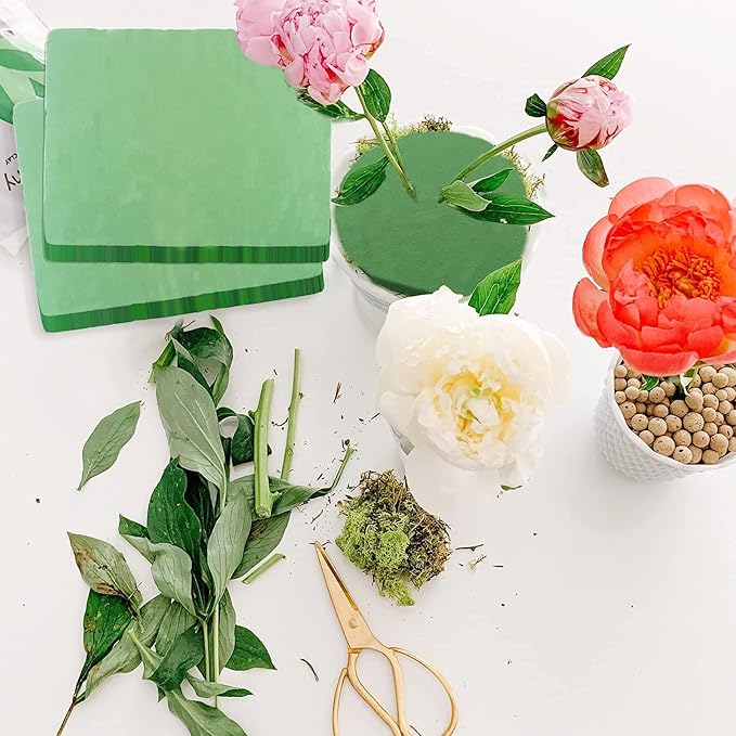 Prashent Dry & Wet Floral Foam Bricks, 15.7 x 11.8’’ Large Green Styrofoam Foam Blocks for Fresh Artificial Flowers Arrangements Wedding Florist Supplies Arts & Crafts Project