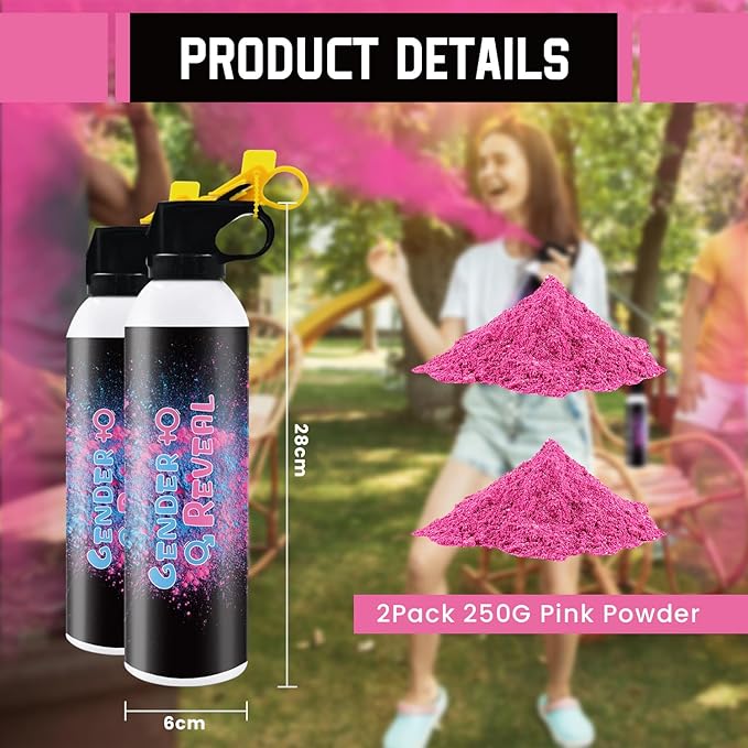 Gender Reveal Fire Extinguisher Blue or Pink Large Gender Reveal Smoke Powder 2Pack Fire Extinguisher Baby Gender Reveal Powder Smoke for Gender Reveal Ideas Boy or Girl Powder Colored for Party Decor